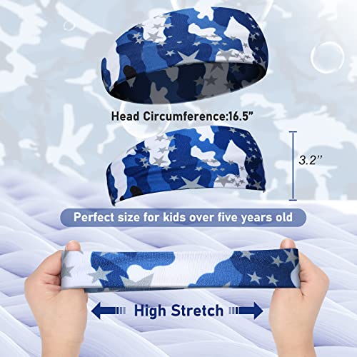 4 Pieces Kids Sports Headbands Athletic Sweatbands Headband Wicking Elastic Hairband for Girls and Boys Toddler Children3