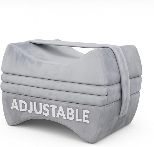 Almohada gruesa de rodilla para personas que duermen de lado, espuma viscoelástica ajustable para una comodidad personalizada, diseñada para una