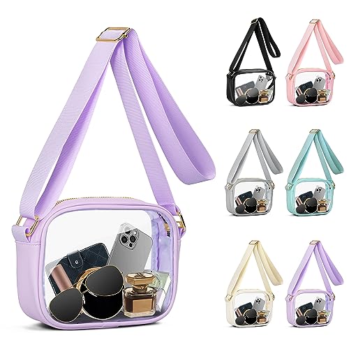 VKIOIP Stadium Approved Crossbody Clear Bag,Small See Through Purse Handbag Adjustable Shoulder Strap for Sports