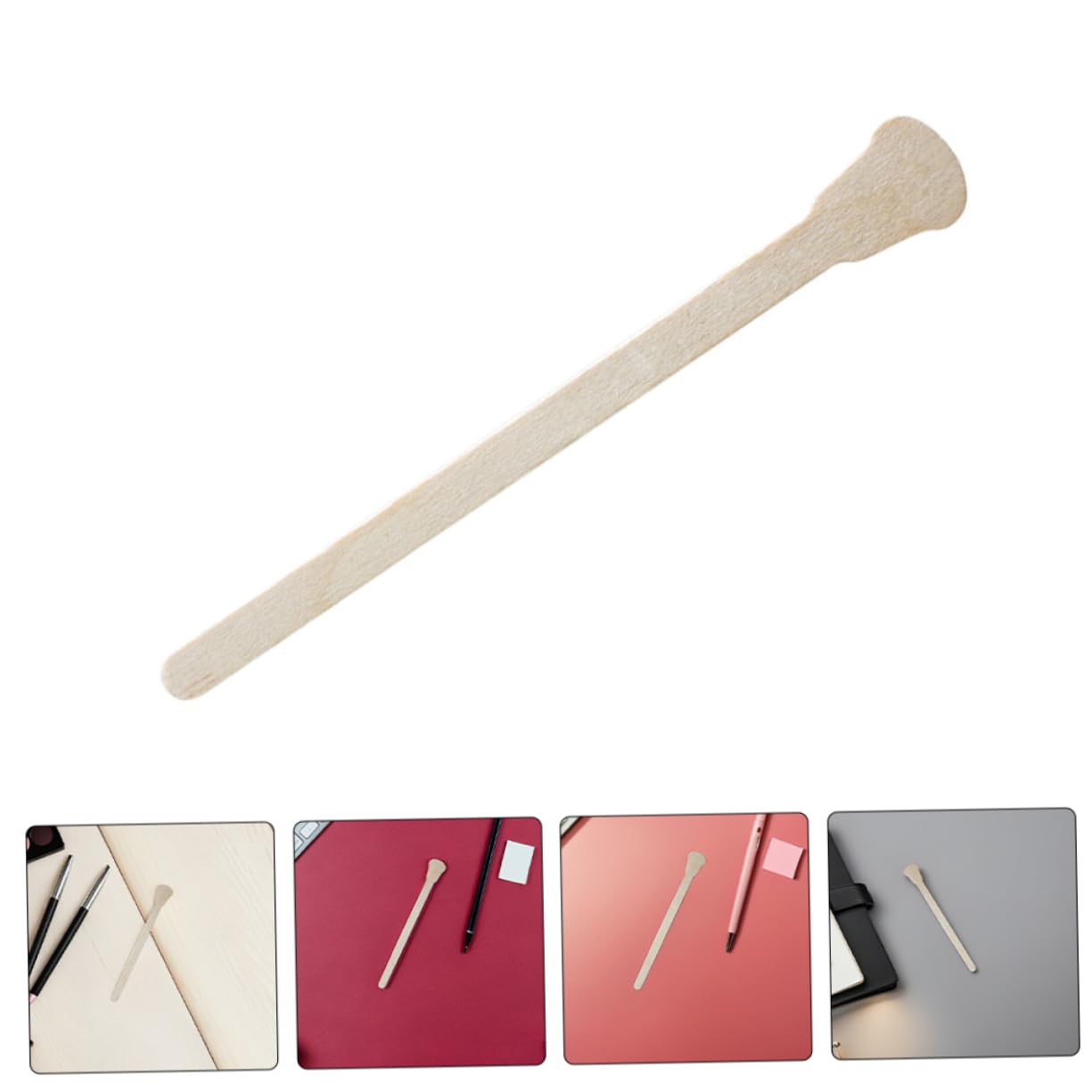 100Pcs Wooden Sticks for Hair Removal Durable Disposable Applicator Spatulas for Eyebrow Lip and Nose Waxing Portable Beauty Supplies for Home and Travel