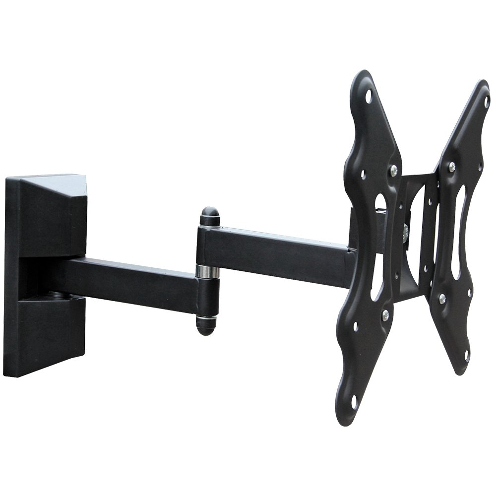 Lauson Tilt Swivel Wall Mount Bracket for 17-37 inch TV/LCD Screens - Double Arm Extendible and Load Capacity up to 15 kg - VESA 200 x 200 mm - Black