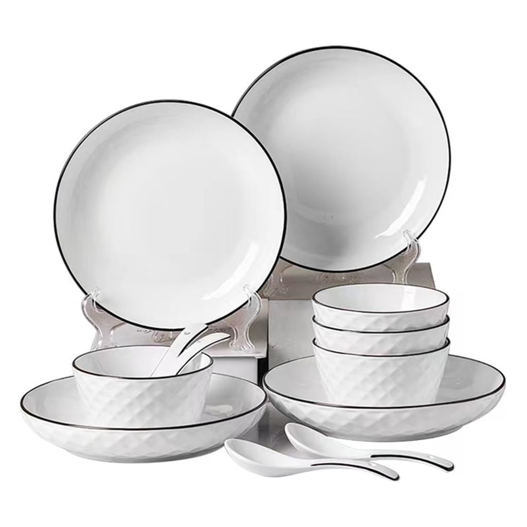 Vaisselle en céramique rose diamant : service de table avec plats et baguettes assortis