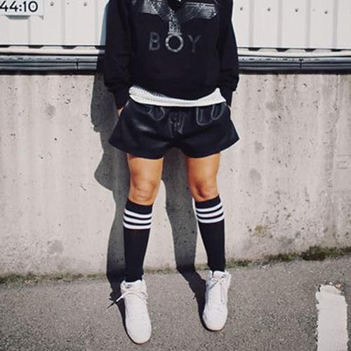 Image of DRESHOW 3 Pairs Cotton Knee High Socks for Women Solid Knit Knee Long Stocking Leg Warmer All Season Gift
