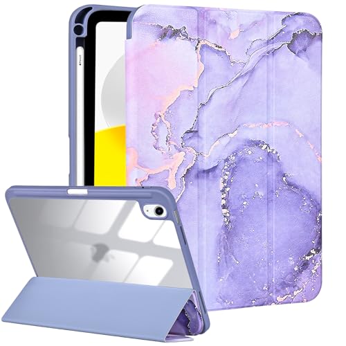 Étui pour iPad 10 (2022) et 11 (2025) au splendide design violet marbré unique