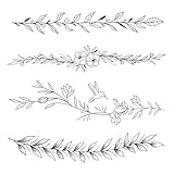 WEEKINK Vine Leaf Branch Temporary Tattoos – 4 Elegant Wrap-Around Bracelet/Anklet Designs for Women, Realistic, Waterproof, Long Lasting for 2 Weeks