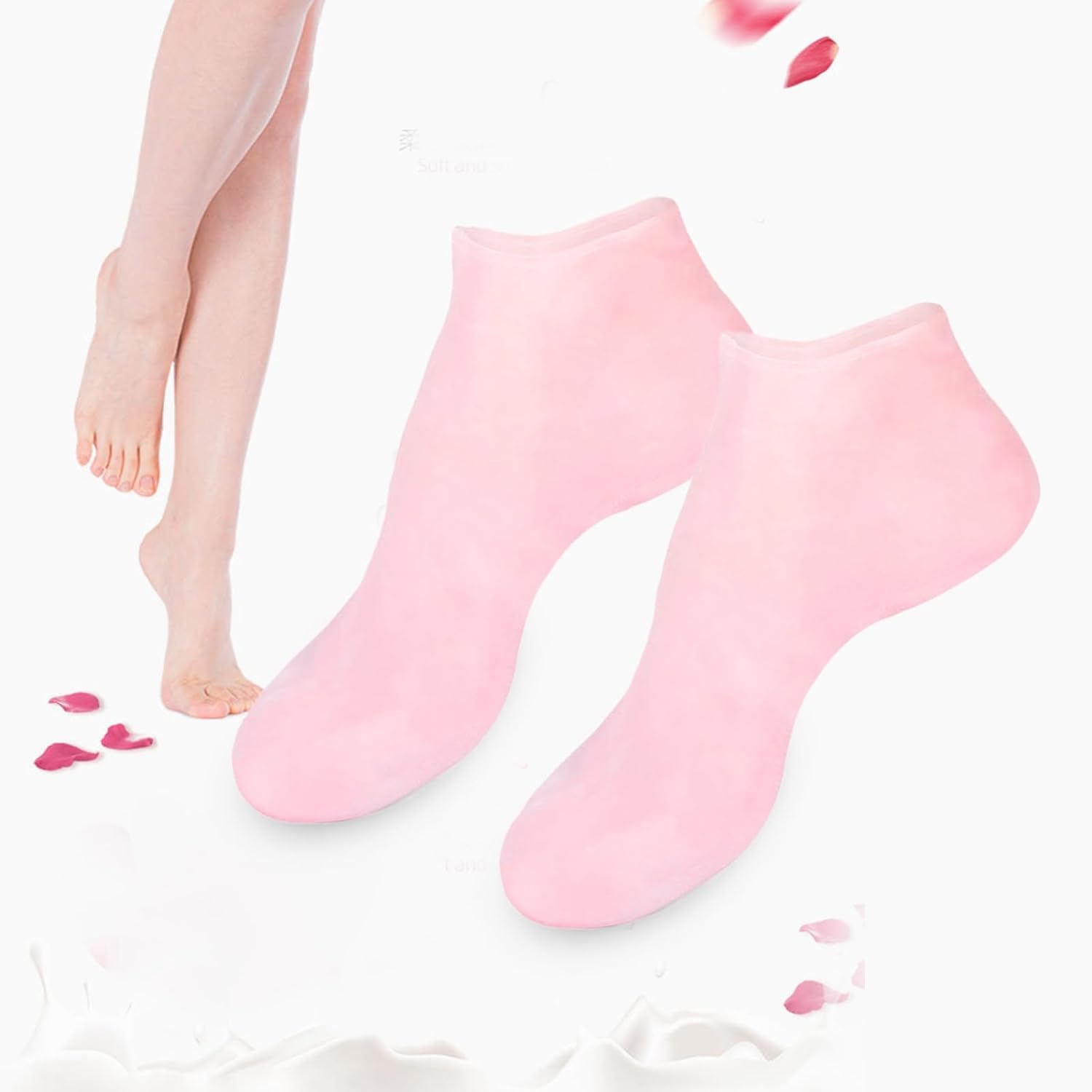 FUTURE TRAND (1Pair) Sock Spa Essential Oil Exfoliating Tableware Sucker Moisturizing Sock, Heel Repair Socks Moisturizing Socks For Cracked Feet Cracked.,Multicolour