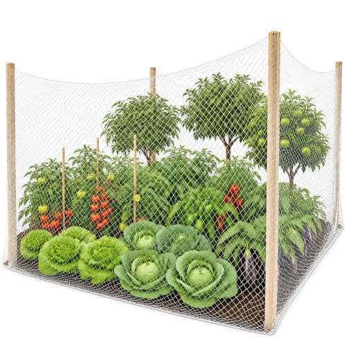 Image of 12 Ply Plant Netting 50 mm Mesh - Heavy Duty Garden Support Net, UV Resistant Trellis Net for Vegetables, Climbing Plants & Creepers (White, 20X200FT)