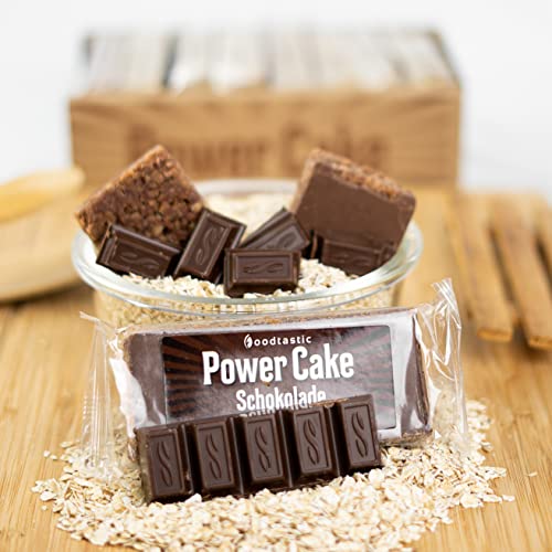 Foodtastic Power Cake Schokolade (30 x 120g) | leckere, saftige Haferriegel | handgemachte Flapjack Energieriegel aus Haferflocken Cover