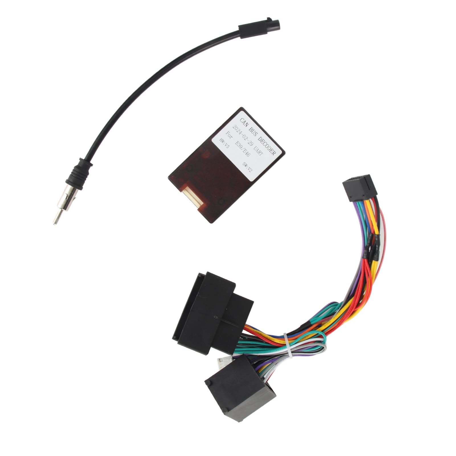 Arnés de cableado de audio de 16 pines con caja Canbus y adaptador de cables para instalación de estéreo para BMW