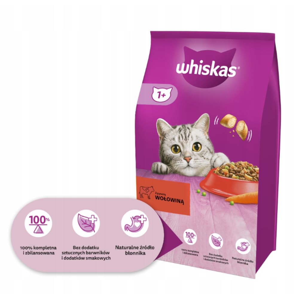 WHISKAS Manzo con carota, 14 kg