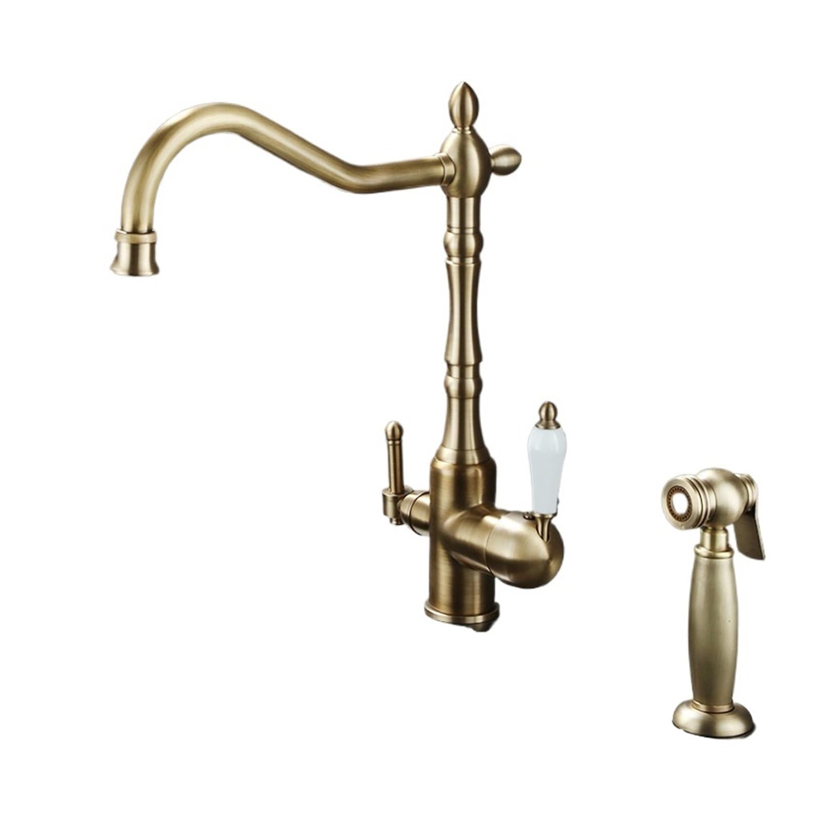 Faucet，Brass Light Luxury Three-in-one Pure Water Faucet