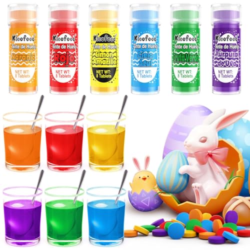 Colorante en para Huevos - 48 Piezas De Tabletas Para Colorear Huevos De Pascua, 6 Colores De Decoraciones De Huevos De Pascua Para Tabletas Para Colorear Para Niños