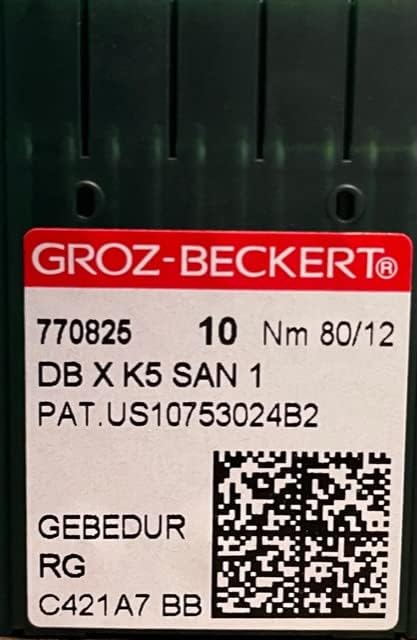 Miniatura 3 de Needle It Up con 100 agujas Groz Beckert DBXK5 San 1 Gebedur para máquina de bordar con revestimiento de titanio (8012)
