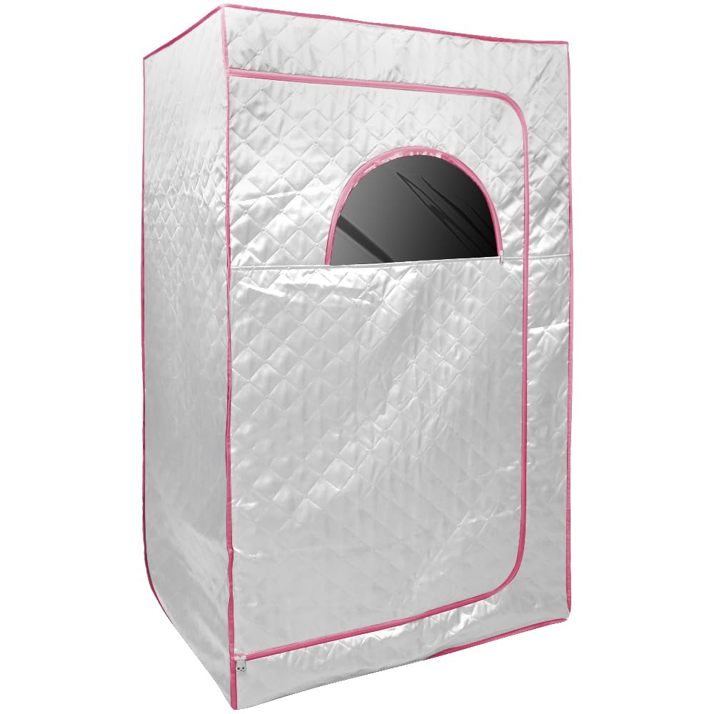 Sauna Portátil de Vapor 100×80×170 cm con Generador 2,5 L 1000 W, Cabina Sauna para Casa, Sauna Interior o Exterior, Estilo Finlandés y Detox (Plata)