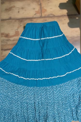 Image of Premium Long Skirt | Stylish Long Crushed Cotton & Unique Prints | Floor Length Skirt for Women | Elastic Waist Premium Maxi Skirt - Comfortable Casual Wear