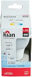 Kian - Lâmpada Led Bulbo A60 9W 6.500K Branca Fria Bivolt