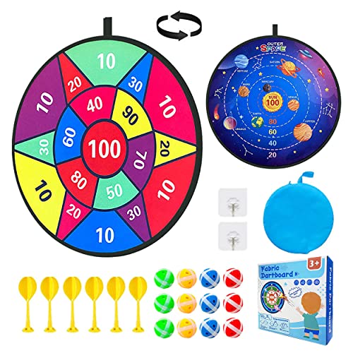 Kuxssul Juego de Tablero de Dardos para Niños, 72 cm Dardos de Doble Cara Plegable Grande Diana de Velcro de Seguridad Súper Pegajoso Juego de Lanzamiento Juguete Regalo para Niños Niñas Cover