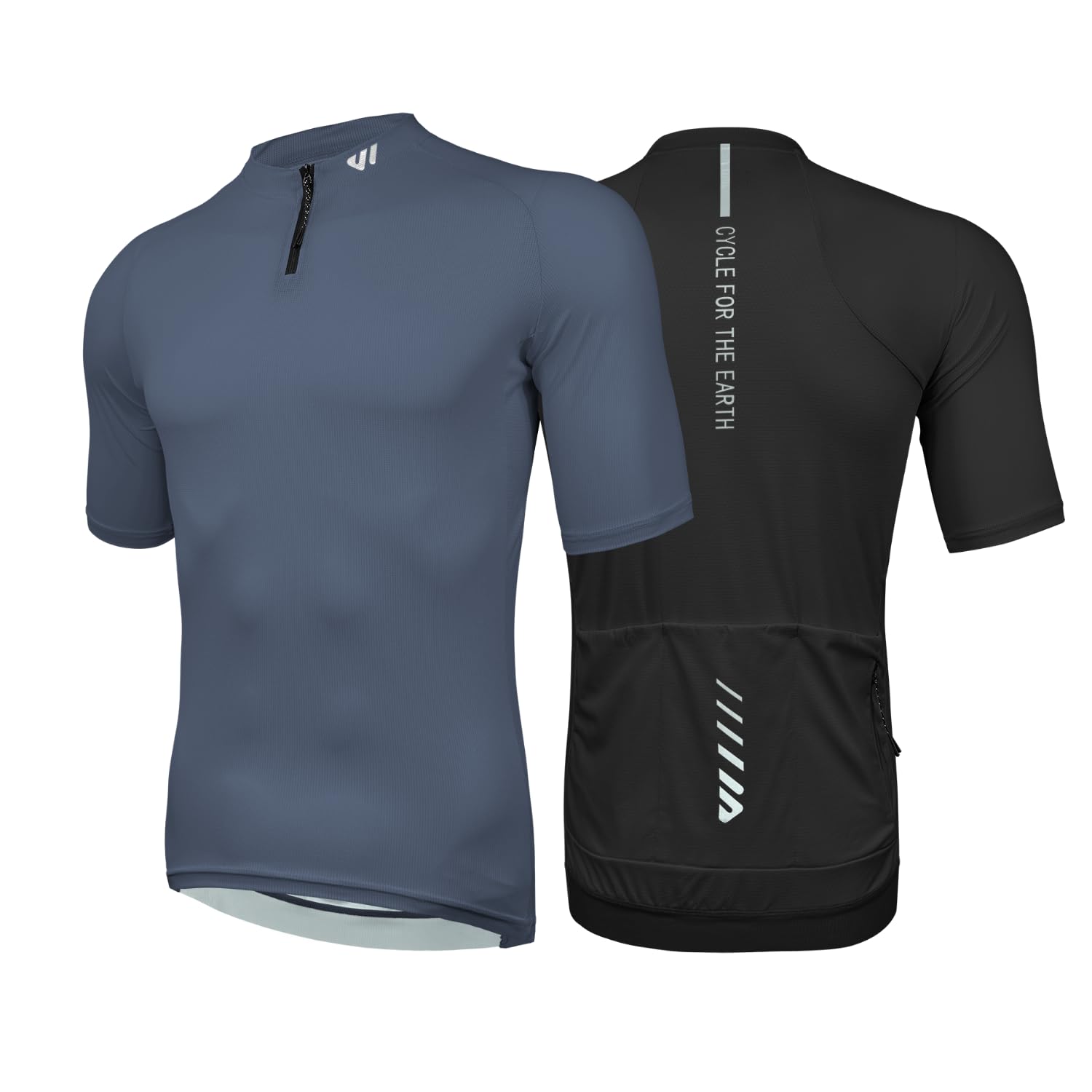 Wulibike Rennrad Trikot Herren Kurzarm, 1/4 Reißverschluss Fahrrad Shirt Mit 3+1 Rückentaschen Fahrradbekleidung