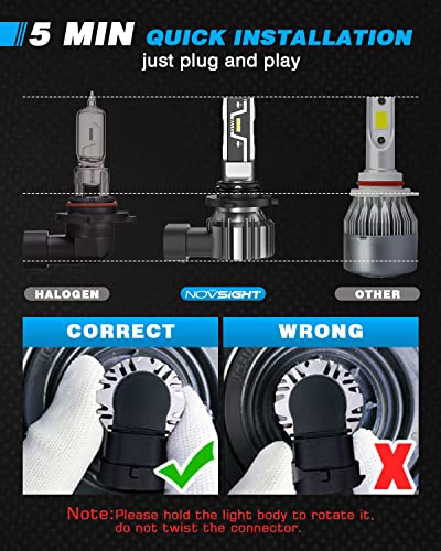 NOVSIGHT H11 LED Lampadine per Auto 12000LM 6500K