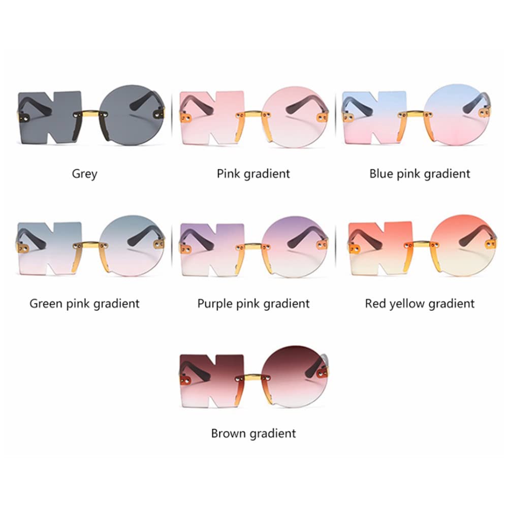 Gafas de Sol para Gafas Punk de Gran tamaño Irregulares sin Marco polígono UV400