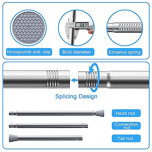 Tension Curtain Rod silver 1PCS Tension Rods for Windows 30 to 64 Inch Spring Curtain Rod Adjustable Tension Rod Tension Curtain Rod of Bathroom Window Curtain Rod Non Slip by ZipGlo - Image 8