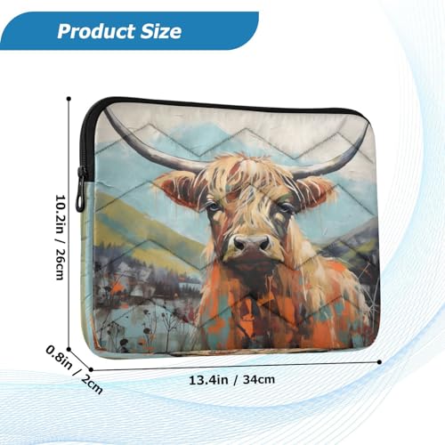 Funda para portátil con diseño de vaca Highland para 13-14 pulgadas miniatura 3