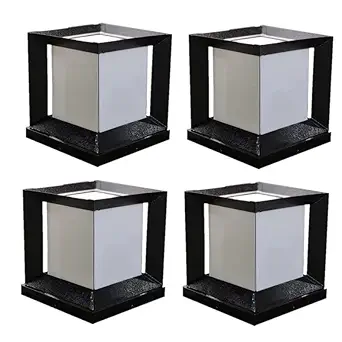 Light Cube Gate Light, Gate Lamps, Pole Light, Pillar Lamp,Garden Light, Gate lamp for Home Gardern Outdoor (Pack of 4)