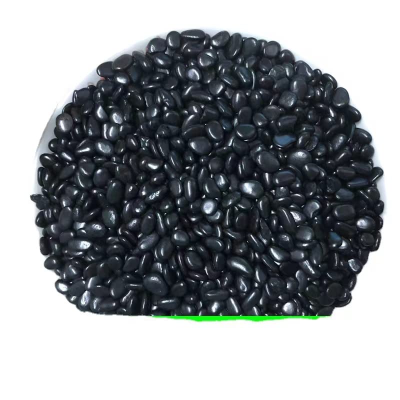 3.3 lb Black Rock, Decorative Polished Pebbles for Plants, Landscapes, Gardens, Fish Tanks, vase fillings, etc, 0.1 to 0.3 inches