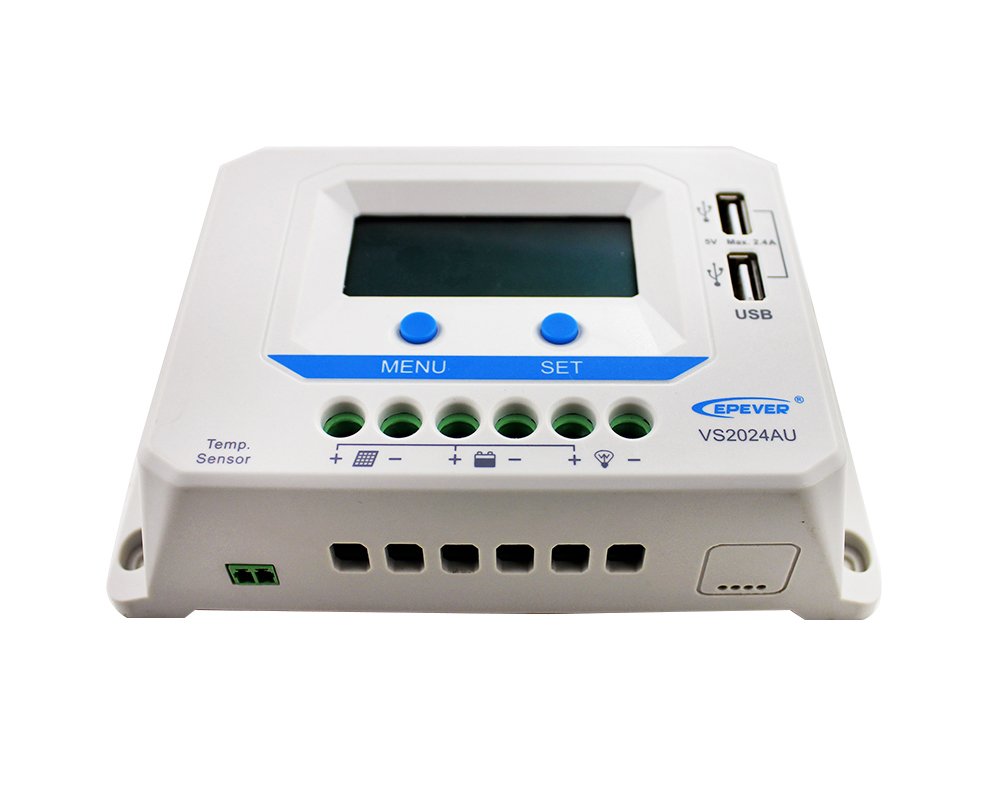 EPEVER VS2024AU, Regolatore di carica PWM, 20 A, automatico Riconoscimento 12 V/24 V