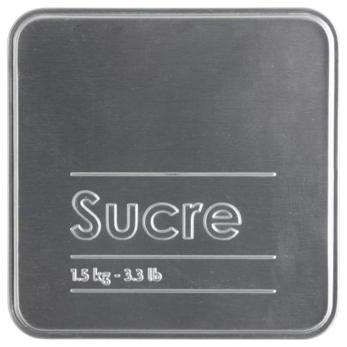 Boîte à Céréales FIVE Simply Smart Relief II – 24 Cm Hauteur, Métal Noir, Design Relief, Dimensions 18x10x24,5 Cm