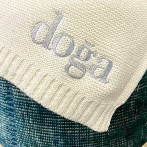 Generisch Personalisierte Babydecke mit Namen, Baumwolle Strickdecke Baby...