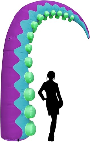 Miniatura 6 de TrendBox Tentáculo inflable de pulpo gigante de 14.7 pies con soplador de aire para decoración de fiesta de Halloween, publicidad - molde B (morado)