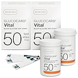 ARKRAY GLUCOCARD Vital Glucose Test Strips – No Coding Required, Fast 7-Second Results, 0.5 Microliter Sample Size – Compatible with GLUCOCARD Vital Blood Glucose Meter, 100 Count (2 Packs of 50)