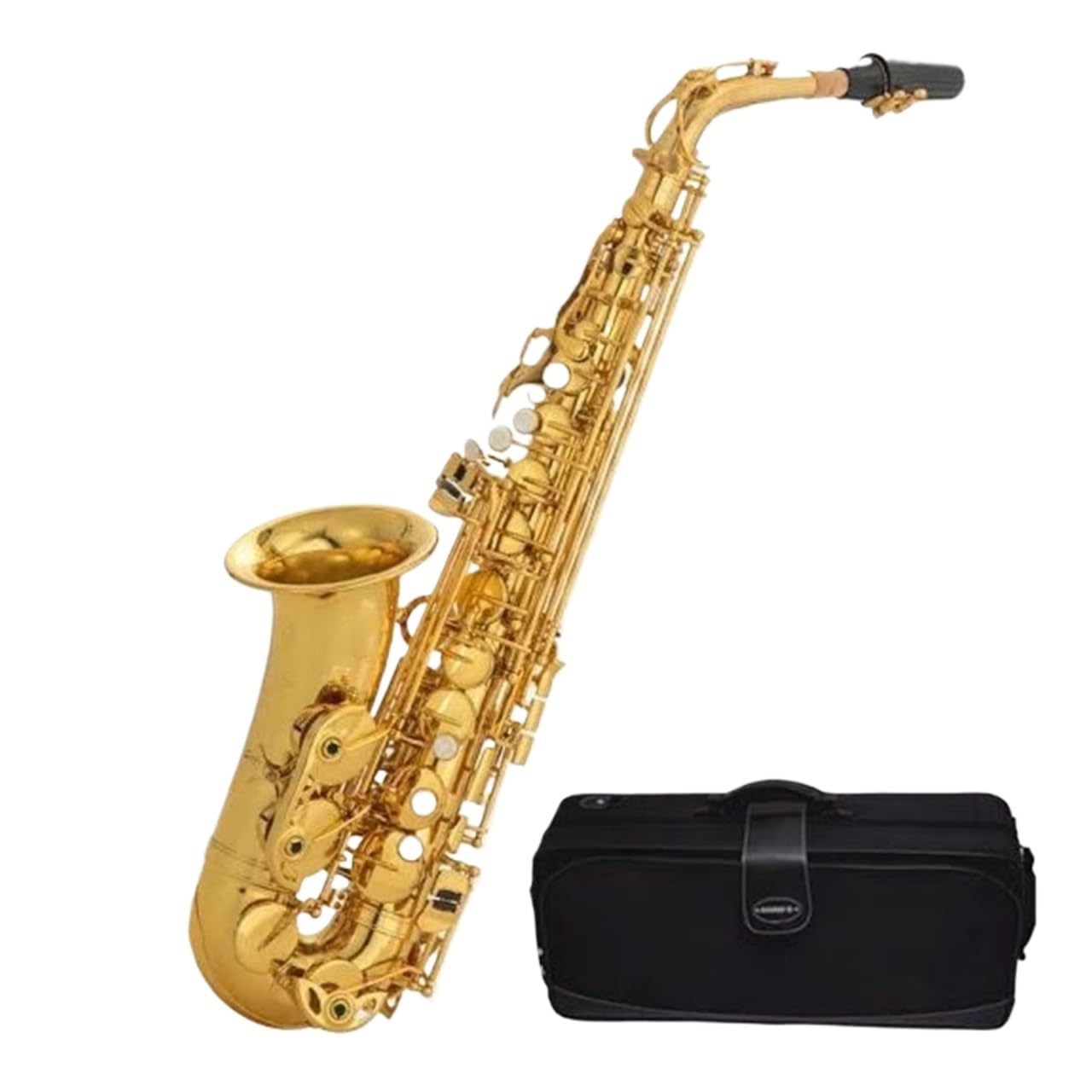 Saxofón Profesional Saxofón alto en mi bemol alto para principiantes y exámenes de grado Saxofón alto en mi bemol dorado de 660 mm de largo
