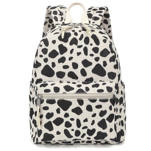 Image of Corduroy Womens Mini Backpack Girls Small Backpack Purse Fashion Casual Daypack School Bookbag (Cow Print)