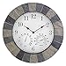 Zegar ścienny, 35 cm, wytrzymały, odporny na warunki atmosferyczne zegar ścienny z termometrem, higrometrem, żywica syntetyczna, zegar ścienny zasilany bateriami, kryształ kwarcowy, okrągły, 3 w 1, do dekoracji wnętrz i na zewnątrz