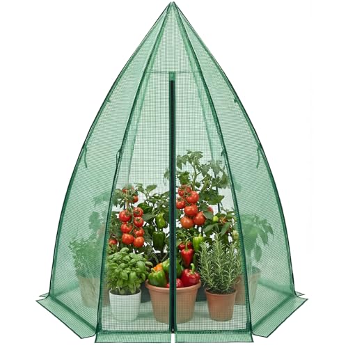 Greenhouse for Outsides, 54”x 54”x 71” Heavy Duty Green