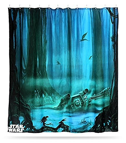 Premium Canvas Fabric Shower Curtain with Garden Leafs,Geometric Designs,Patterns and Trailing Vines Made with 100% Polyester. (Bloom Green)