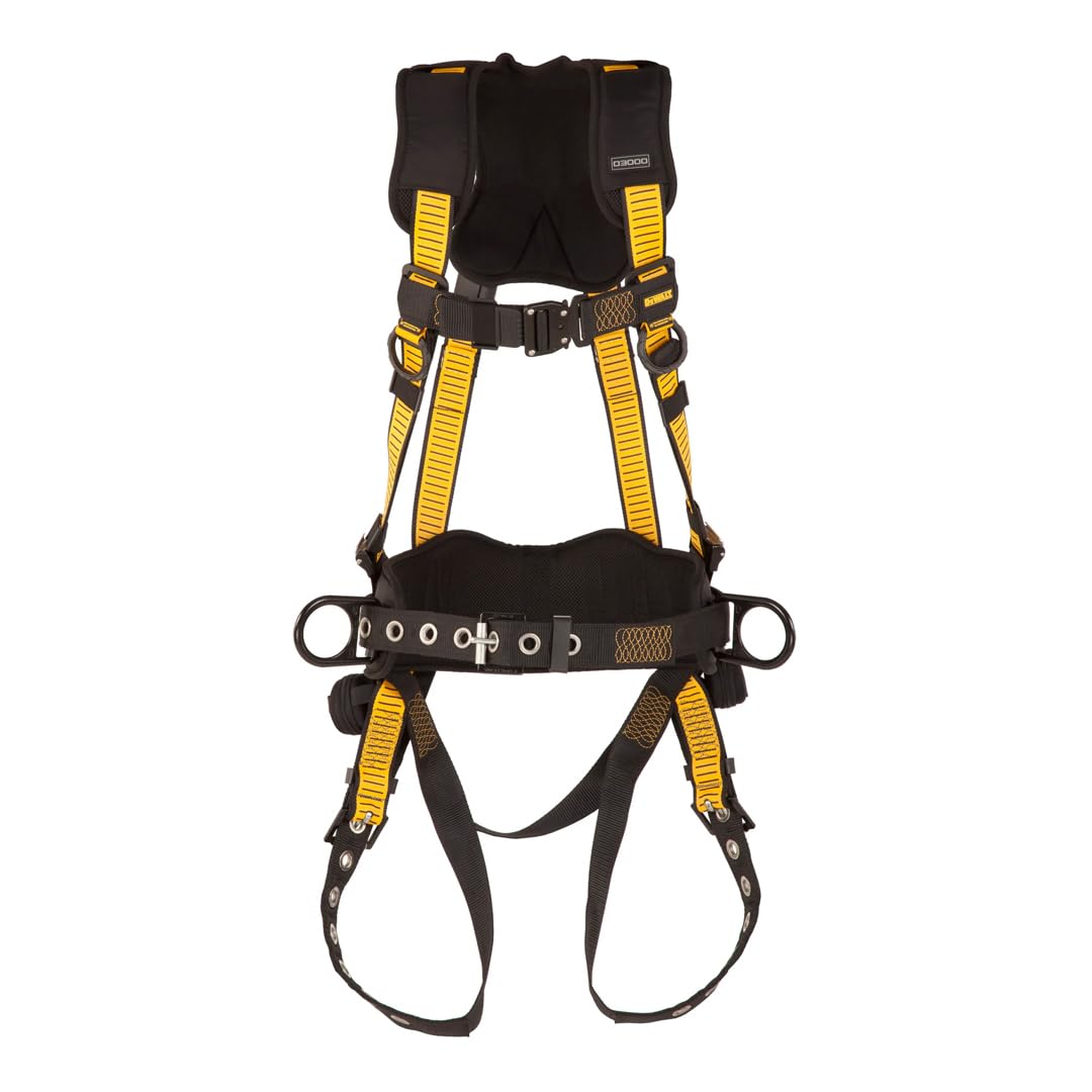 DEWALTD3000 Vest Style, with Belt, 5-Point, Back and Side D-Rings, QC Chest, TB Legs (S-M)