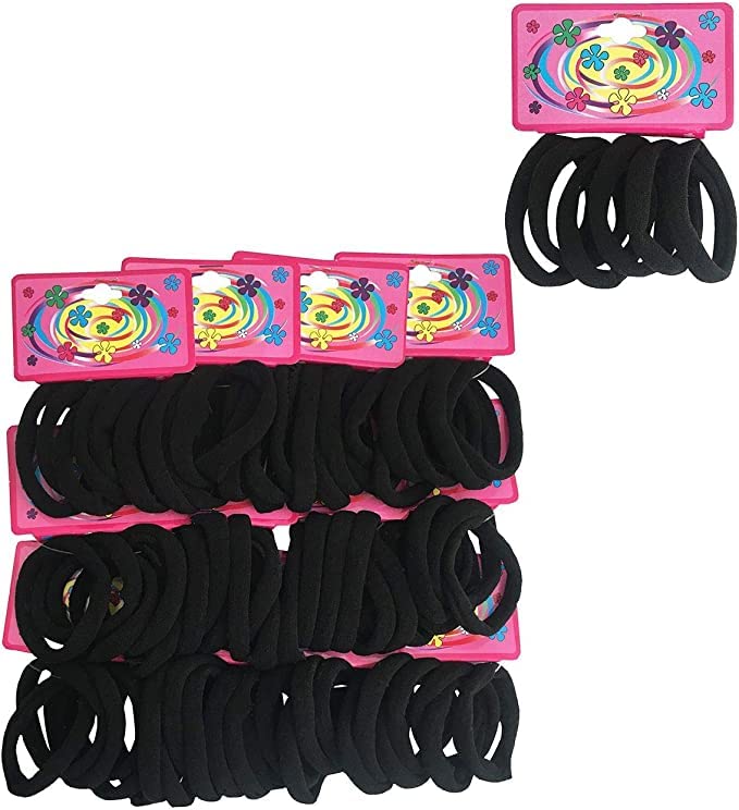 JOLI MONDE Kit 72 Elásticos Pretos Xuxinha Para Cabelo Cor Preto