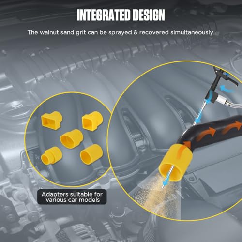 AUTOOL HTS558 Strahlgeräte Nussschalen Strahlgerät, Automotor-Einlassventil-Reinigungsmaschine 220V Walnuss-Sand-Motor-Kohlenstoff-Reiniger (Europäischer Standard)