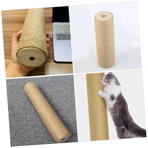 Poste rascador para gatos de madera con cuerda de yute 30x9 cm miniatura 4