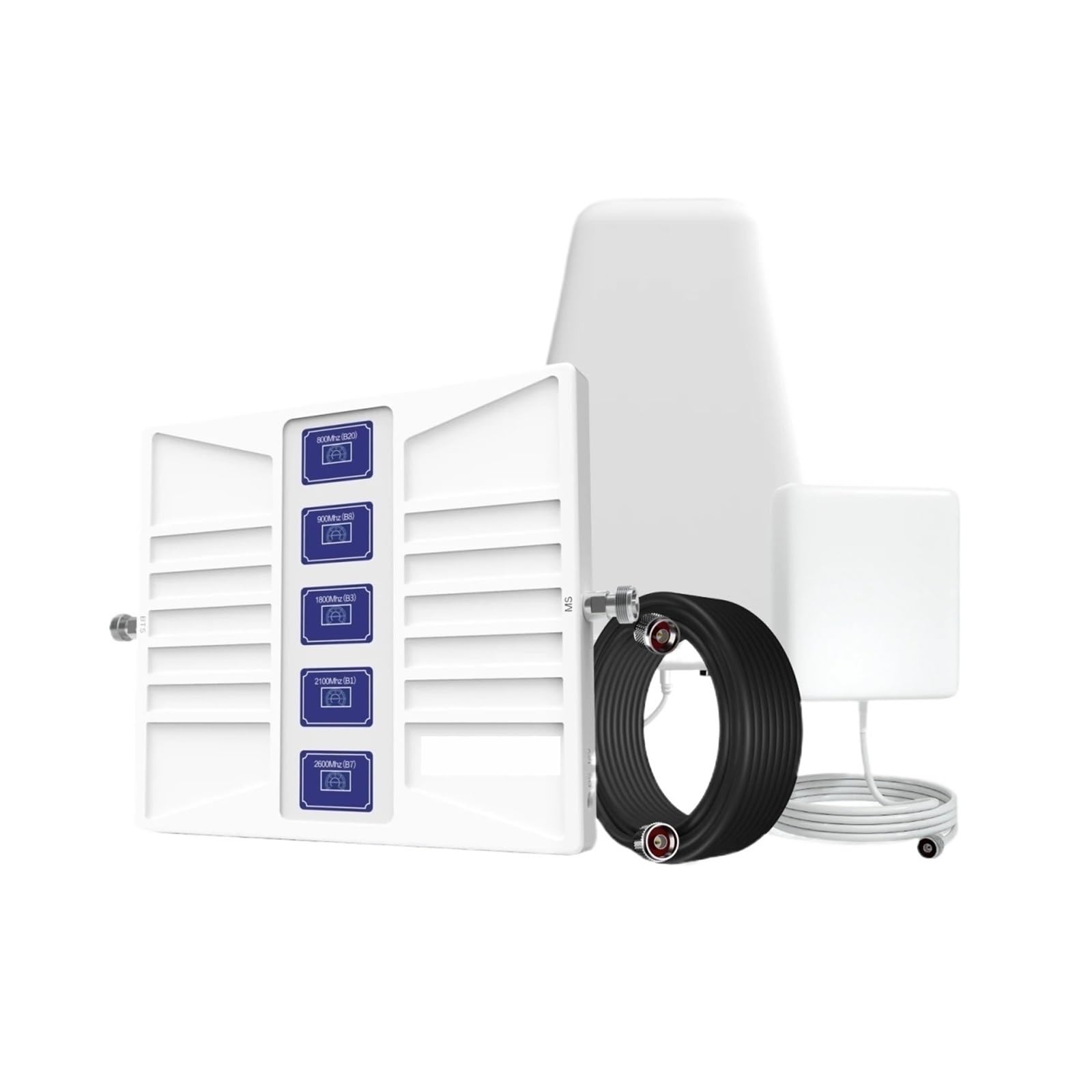 Wzmacniacz Sygnału Komórkowego 3G 4G 5G 800, 900, 1800, 2100, 2600, 700, 850, Sieciowy, 5-pasmowy, Zestaw Antenowy Easy Szeroka Kompatybilność