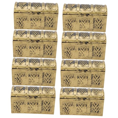 FUNOMOCYA 8個 ミニチュア海賊宝箱 製 小型トレジャーボックス 海賊テーマパーティー用装飾 おもちゃ収納 女の子向け想像力育成アイテム