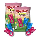 Easter Ring Pop Gummies - Festive Bunny Shaped Ring Gummy Candies - Blue Raspberry & Strawberry - Gift Pack of 2, 3.4 oz. Bags By Lyza's Sweets & Treats