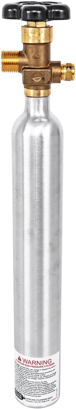 JEGS CO2 Bottle With Valve | Length of 17� | Made In USA | Includes Knob, Valve, And 3000 PSI Safety Burst Disc | Capacity of 10 oz | Diameter of 2�
