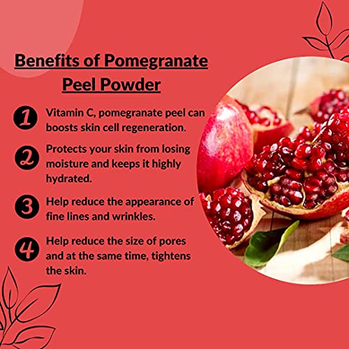 Image of NEERAJ - Natural Sun Dried Pomegranate Peel Powder- Anar Chilka - Punica Granatum for face and Hair treatment - 400 Gm