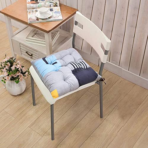 Image of COZY FURNISH Microfiber Cotton Chair Pads with Four Corner Ties 16x16(Inches) 41X41(CM) Square, Pack of 2 | Extra-Comfortable & Soft Seat Cushions | Ergonomic Pillows