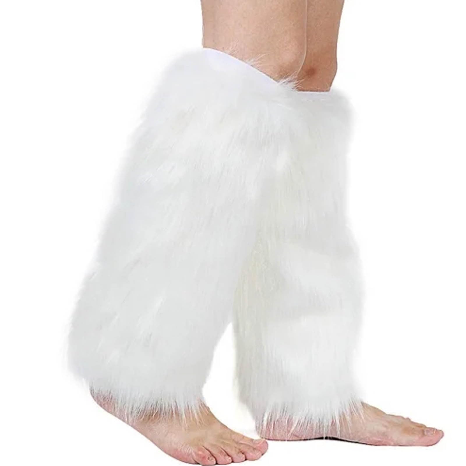 Leg Warmers Women Faux Fur Fuzzy Long Boots Shoes Cuff Cover Warm Furry For Christmas