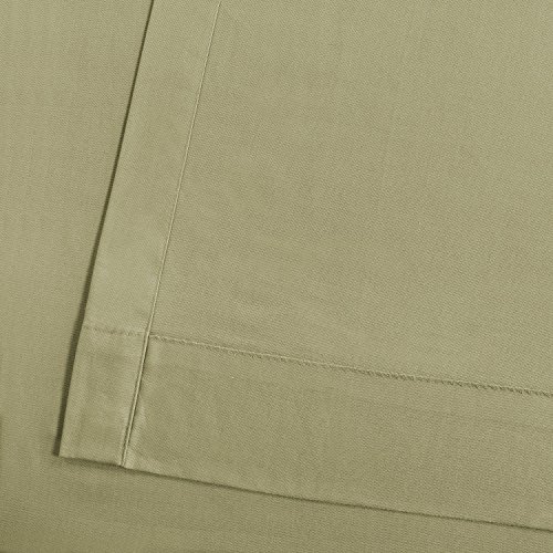 Image of HPD Half Price Drapes Solid Tie Top Cotton Curtains 96 Inches Long (1 Panel) Luxury Light Filtering Curtains for Living Room, Modern Semi Sheer Curtain for Bedroom, 50W X 96L, Mountain Moss